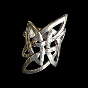 Vintage Y2K 925 Sterling Silver Abstract Celtic Knot Ring